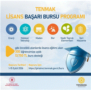 TENMAK Lisans Başarı Bursu Programı